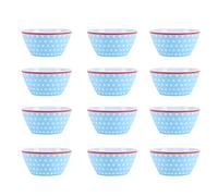 Acouto 12 Pièces 6 Pouces Bols à Salade Bols de Service de Nourriture Imitation Porcelaine Vaisselle de Table Bleu Clair de Repas Votre Lisse pour Fournir Ceci Est Un Vibrant pour de Nourriture