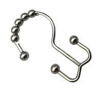 Acouto 12 Pièces Crochets de Rideau de Douche Anneaux de Crochet de Rideau de Bain Double Face en Fer Métallique Antirouille pour Salle de Bain Boules Sphériques Noires Peuvent et Uniques Faciles