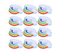 Acouto 12 Pièces Dessous de Verre Gonflables Nuage coloré Flotteurs Porte-gobelets Jouet pour Enfants pour Piscine d'été il Tient et Est fabriqué en Plastique 15 20 Gonflable Durable