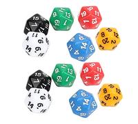 Acouto 12pcs Dice Set, Colorful Math Teaching Dice for Board Games Education, 20 Saffa Numéro pour Les Enfants et Les Activités éducatives