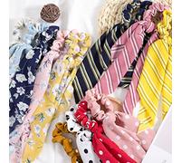 Acouto 12pcs H Scarf Scrunchies Femmes Girls Fashionable Bow Scrunchies H Ba Ties Ponytail Holder Est Facile F Multiple S Scrunchiesscarf Ponytail Holderbow Scrunchiesscarf