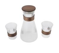 Acouto 1600 Ml 300 Ml de Lit de Lit de Pitcher à Eau de Carafe de Pitcher en Verre Haut de Gamme Haut Borosilicate à Froid à la Chaleur à la Chaleur -20 ℃ à 130 ℃ avec Couvercle en