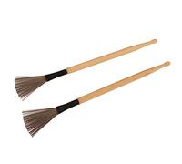 Acouto 2 Pièces Brosse à Bâton en Bois Combinaison de Fils Rétractables Accessoires pour Instruments de Musique Conception Rétractable S Brosse à Bâtonbâtons de à TambourBâtons de MétalliqueBrosse