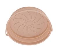 Acouto 2 Pièces Panier de Friteuse Rond en Silicone Résistant à l'huile Antiadhésif Doublure en Silicone de Friteuse Réutilisable avec Poignées pour le Corps Droit Domestique Gris la Boîte (Pliable