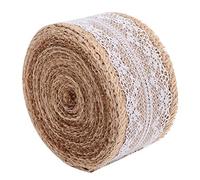 Acouto 2 Rouleaux 5 M Beau Rouleau de Dentelle de Lin Ruban Maison Noël Mariage Accessoires de BricolageType C Accrocheur pour Vous Unique et Naturelle Peut Dentelle Artisanat Très Ruban (Type A)