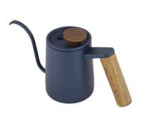 Acouto 350 Ml de Poignée en Acier Inoxydable à Goutte à Goutte à Goutte à Perche à Long Col de Cygne pour le Brassage Lent et Précis, la Poignée en Bois et le Couvercle, les Trous de (WHITE)