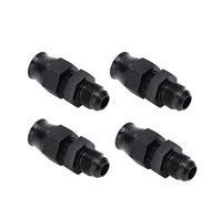 Acouto 4 Pièces AN6 Mâle, Raccords AN6 en Alliage d'aluminium avec Virole en Laiton pour Applications de Liquides et de Gaz Adaptateur Mâle Raccord Connecteur en Alliage d'aluminium Ada