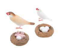 Acouto 4 PièCes Figurines du Cycle de Vie des Oiseaux Pinson pour Enfants Jouets éducatifs en PVC pour Le Cycle de Croissance des Animaux. Ces Oiseaux de la Vie Comprennent Les Figures du de des