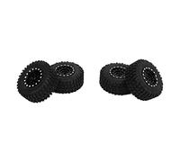 Acouto 4pcs RC Tire and Wheels Set Aluminium ALLIAL Rims Hub Hub Rubber Pneus for Axial Scx24 / 24 RC Voiture (Black)