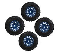 Acouto 4pcs RC Tire and Wheels Set Aluminium ALLIAL Rims Hub Hub Rubber Pneus for Axial Scx24 / 24 RC Voiture (Blue)