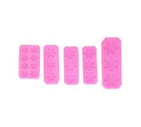 Acouto 5pcs Moules à Chocolat Flocon de Neige 5pcs Moules à Chocolat Flocon de Neige, à Fondant d'Hiver en Silicone pour la Fabrication de Gâteaux et de Bonbons, Formes de de Roses pour