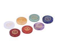 Acouto 7 Ensemble de Pierres de Chakra, Ornements de Pierres Précieuses, utilisé pour le Reiki, la Méditation, L'équilibrage du Chakra, etc. Est livré avec une Boîte de Rangement,