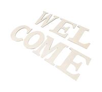 Acouto 7pcs Plywood Lettres de Bienvenue Lettres Décoratives Non Peintes 2 Mm D'épaisseur pour la Fête de Mariage, Facilement Peinte pour la Maison, la Salle de Classe et la Décoration de la Boutique