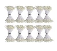 Acouto 900pcs Doubles Têtes D'étamines de Fleurs, 1 Mm Crème Artificielle de Couleur Gypse Bouquet Fleur D'étamine avec Filament Long pour Bouquets, Tissus, Bijoux (1mm (#6))