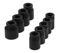 Acouto 9pcs Impact Socket Ensemble en Profondeur Outil de Main de Voiture Auto de Torsion de 6 Points en Profondeur avec Revêtement de Noir Résistant à la Corrosion pour les Clés à