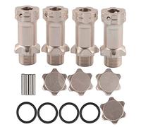 Acouto Adaptateur d'extension de Moyeu Hexagonal en Aluminium de 4 Pièces de 17 Mm pour Modèle de Voiture RC à Rapport 8 Adaptateur d'extension Robuste en Aluminium 2 et 3 'Extension RC (Ti
