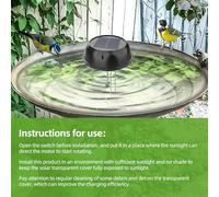 Acouto Agitateur de Bain d'oiseaux, Agitateur d'eau à énergie Solaire avec Matériau ABS Durable, Crée de Douces Ondulations dans Le Bain 'Oiseaux et l'étang pour Une Utilisation en Extérieur