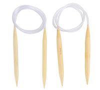 Acouto Aiguilles à Tricot Circulaire Set Bamboo, Surface Lisse, Statique, Grands Projets de Tricot, Tapis, 10 Mm 12 Mm, pour les Accessoires de Fil en Crochet de Tapis Bricolage