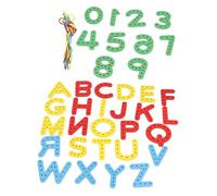 Acouto Alphabet de Laçage, Orthographe Précoce, Reconnaissance des Lettres, motricité Fine éducative, Jouet d'enfilage de l'Alphabet pour Garçons et Filles, Cet Ensemble d' Majuscules Laçage