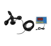 Acouto Anémomètre de Grue à Tour Alarme de Vitesse du Vent USB 3 Pales de Ventilateur Précis en Alliage d'aluminium Mémoire de Panne de Courant Anémomètre de Vent Veut Contrôler l'équipement de