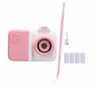 Acouto Appareil Photo pour Enfants avec écran, écran Clair de 2,4 Pouces pour Une Visualisation et Une Faciles des Photos, Flash intégré pour des Photos éclatantes, Appareils Photo Avant (Rose Blanc)