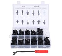 Acouto Assortiment de 350 Pièces de Fixations à Rivets en Plastique pour Carrosserie de Voiture, Kit de Clips de Moulage de Garniture avec Tournevis Moulage Assortis de 12 Broches Poussoirs en