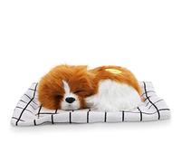 Acouto Belle Poupée d'animal de Simulation en Peluche Chiens Endormis Jouets en Peluche pour Enfants avec Argile Sonore Blanc et Confortable Vraie Poupée d'animal de Simulationjouets en (#2)