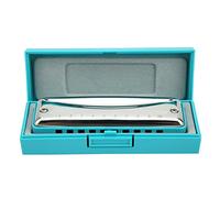 Acouto Blues Harmonica 10 Trous Mouthorgan D clé en Acier Inoxydable ABS Résine Instrument à Vent en Acier de Performance Bleu pour les Professionnels des Canettes et et Spécialement Résistant à la