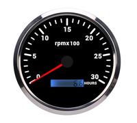 Acouto Boat RPM Gauge Marine Tachymètre Moteur RPM METTER 110 Mm 4-3/8in 7 Color Backlight DC 9-32V 3000rpm avec Compteur D'heure pour Voitures Boat Yacht RV Tractor (Silver Silver Coxel CXA003)