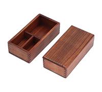 Acouto Boîte à Lunch Rectangulaire Empilable à 2 Couches Boîte à en Bois NATUREL Récipient Alimentaire pour Sushi Vaisselle de Cuisine et Toxique et Bois NATUREL Durable Long Est le Camphre Qui