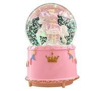 Acouto Boîte à Musique Boule de Cristal pour Filles, Jolie Boule à Neige Rotative avec Flocons de Neige Flottants Automatiques, Lumières LED 7 Couleurs, Mélodies en Boucle, Ornement