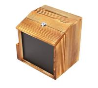 Acouto Boîte à Suggestions en Bois de Pin avec Serrure et Tableau Noir | Construction robuste, applications polyvalentes, montable au mur, idéal pour le vote et les dons