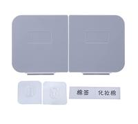 Acouto Boîte de Maquillage avec Couvercle Rabattable Mural, Support Amovible et Lavable pour Tampons en Coton pour Salle de Bain, avec Grande Ouverture en Biseau, Pâte Stable, Design (Gris)