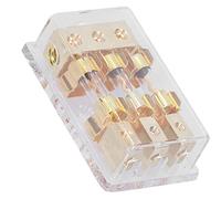 Acouto Boîte de Support à 3 Voies 1x0GA In 3x4GA Out Bloc de Distribution pour Voiture Yacht Modification Stéréo Boîte de Support à 3 Voies Bloc de Distribution de de Voiture 60A 1 HolderFuse