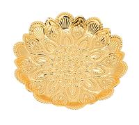 Acouto Bol à Fruits doré, Plateau à Collation en Métal à Motif de Galvanoplastie Rétro avec Relief Floral doré pour les Dîners de Famille, les Fêtes, les Bonbons, les Pâtisseries, 14