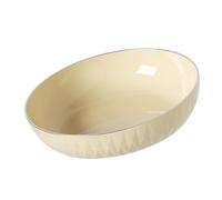 Acouto Bol de Service à Légumes Rond Multifonctionnel de Grande capacité, Grande Assiette de Service Crémeuse élégante pour les Fruits, une Touche Design Ajoutée à la Crème, un Design Rond élégant