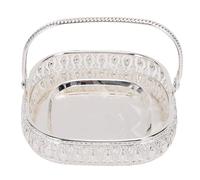 Acouto Bol de Service de Fruits en Métal, Plateau Rétro en Alliage de Zinc de qualité Supérieure avec Poignée, Décor élégant de Cuisine et de Table à Manger