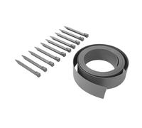 Acouto Bordure de Jardin en Plastique à Motif de Grain de Bois Kit de Bordure de Paysage Plat en PE avec Clous de Fixation 10M Lit Vert et Isolation de Créez et Aménagez Votre Pelouse Bande de (Grey)