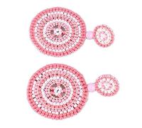 Acouto Boucles d'oreilles en Perles Colorées, Boucles d'oreilles Pendantes en Perles de Rocaille Circulaire Faites à la Main, Légères pour Filles et Femmes, Rose coloré (Rose coloré)