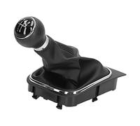 Acouto Boutage de Bouton de Vitesses à 5 Vitesses Kit de Garine d'engins Gaier Pu Cuir Automobile Corporel Parties argenté Bouton de Botte de Botte (BLACK)