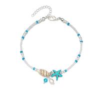 Acouto Bracelet de Cheville en perlé, Design Exquis, Couleurs Vives, Ajustement Réglable, Style Polyvalent, qualité Premium, Chaîne d'extension, Idéal pour la Femme, la Mère, Sœur, ou (Type 1)