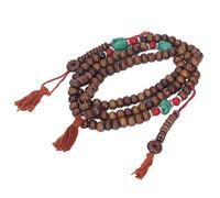 Acouto Bracelet D'os Yak, Collier de Chapelet Portable de Style Ethnique avec 108 Perles pour une Usure Quotidienne, une Prière ou Accrocher sur le Rétroviseur de la Voiture