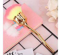 Acouto Brosse Artificielle à Clous à Poignée à Manche à Poignée à Douce Manucure Nail Du Poussière Nettoyer Brosse de Polissage - adapté aux Amis et au Rose de la Famille (03-jaune clair + rose rose)