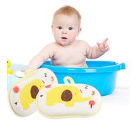 Acouto Brosse de Bain en Coton à Motif d'éléphant Mignon, éponge de Douche, Accessoire de Frottement de Lavage () la Couche de Votre bébé Pr Brosse de BainÉponge de DoucheBrosse de Bain pour (YELLOW)