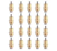 Acouto Buveur de Lapin à Long Type au Mamelon d'eau Durable de Lapin Durable Buveur de Cage Accessoires 20 Pcs en Métal Jaune Eau Potable