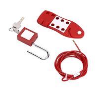 Acouto Câble de Verrouillage de 2 M/6,56 Pieds Moraillon en Forme de Poisson Ensemble de Cadenas de 38 Mm en Acier Inoxydable pour l'industrie Chimique La Puissance électrique Environ le Diamètre