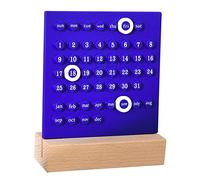 Acouto Calendrier Perpétuel des Enfants en Bois, élaboration de Compétences en Planification, Idéal pour les Activités D'apprentissage Préscolaire, avec une Carte de Calendrier ABS, une (BLUE)