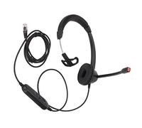 Acouto Casque d'écoute Unique RJ9 pour Téléphone Portable avec Micro, Volume du Haut-Parleur et Prise de Réglage de Ligne à 6 Vitesses, Prise Non à la Tête Casque d'écoute Unique RJ9Casque