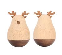 Acouto Cerf Wobbler Mignon Exquis Robuste Bois Décoratif Accrocheur Roly Poly Jouet pour Enfants Maison école Cerf Style Super Chat Deer WobblerRoly Poly ToyCute WobblerWobbling ToyBalancing