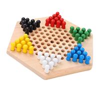 Acouto Chinois Checkers Wooden Colorful Chinois Checkers Board Game for Adult Kids Kids Family Thinking Concentration Une Telle Observation. Interaction Parent Games Puzzle Peut Stratégie des